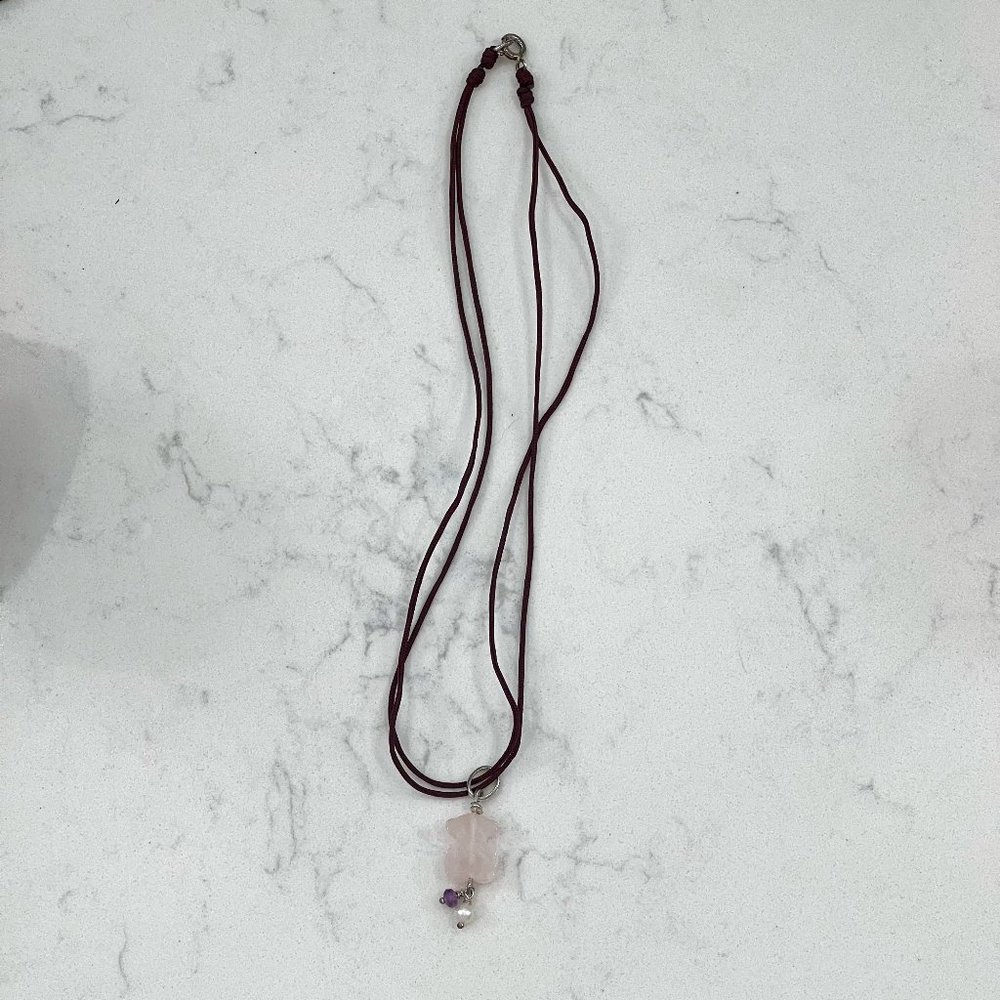Light Pink Bear Necklace